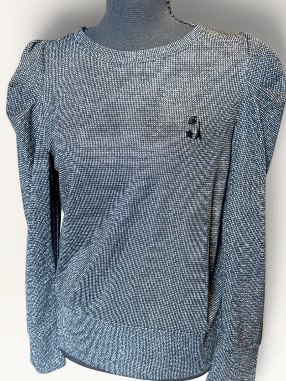 Karl Lagerfeld Paris black & silver sparkly sweater size S